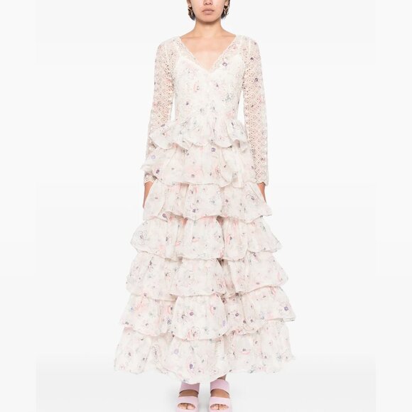 Zimmermann Halliday Tiered Ruffle Gown in Cotton - Picture 1 of 15